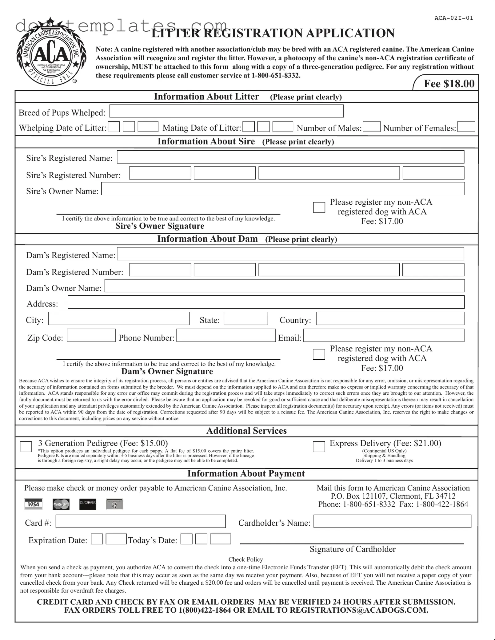 Download Aca Litter Registration Template