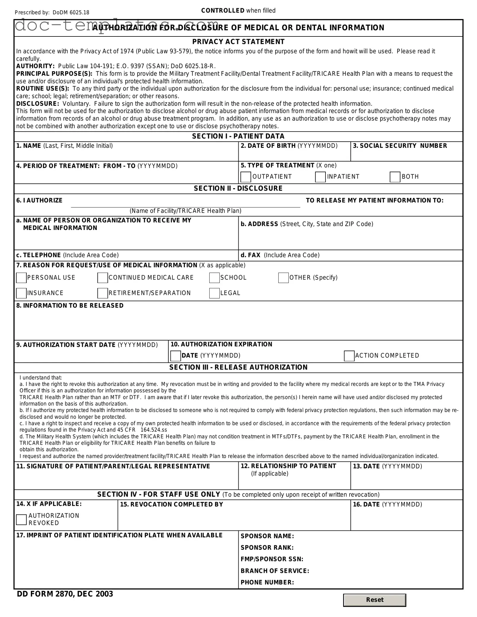 Download DD 2870 Template