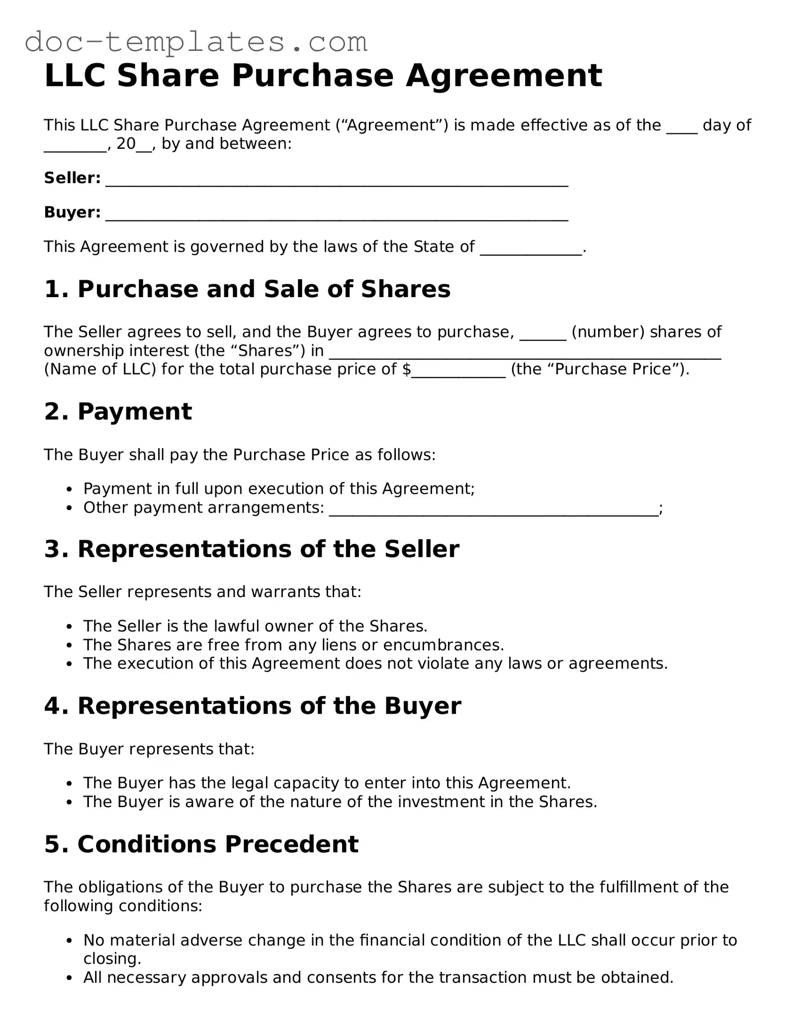 Official LLC Share Purchase Agreement Document