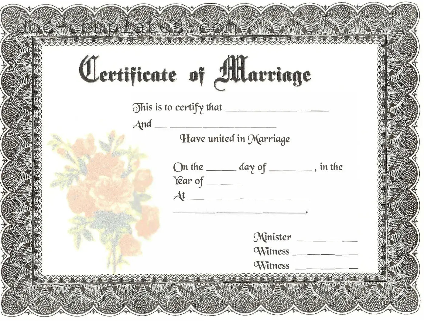 Download Marriage Certificate Template