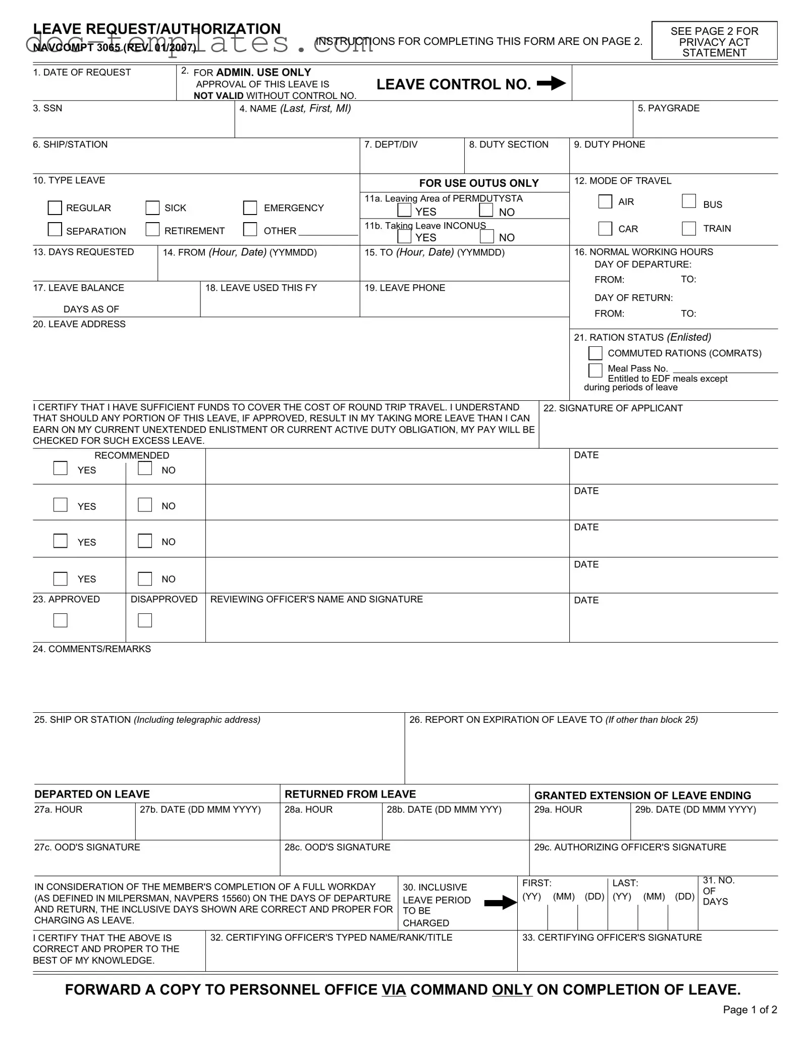 Download Navcompt 3065 Template