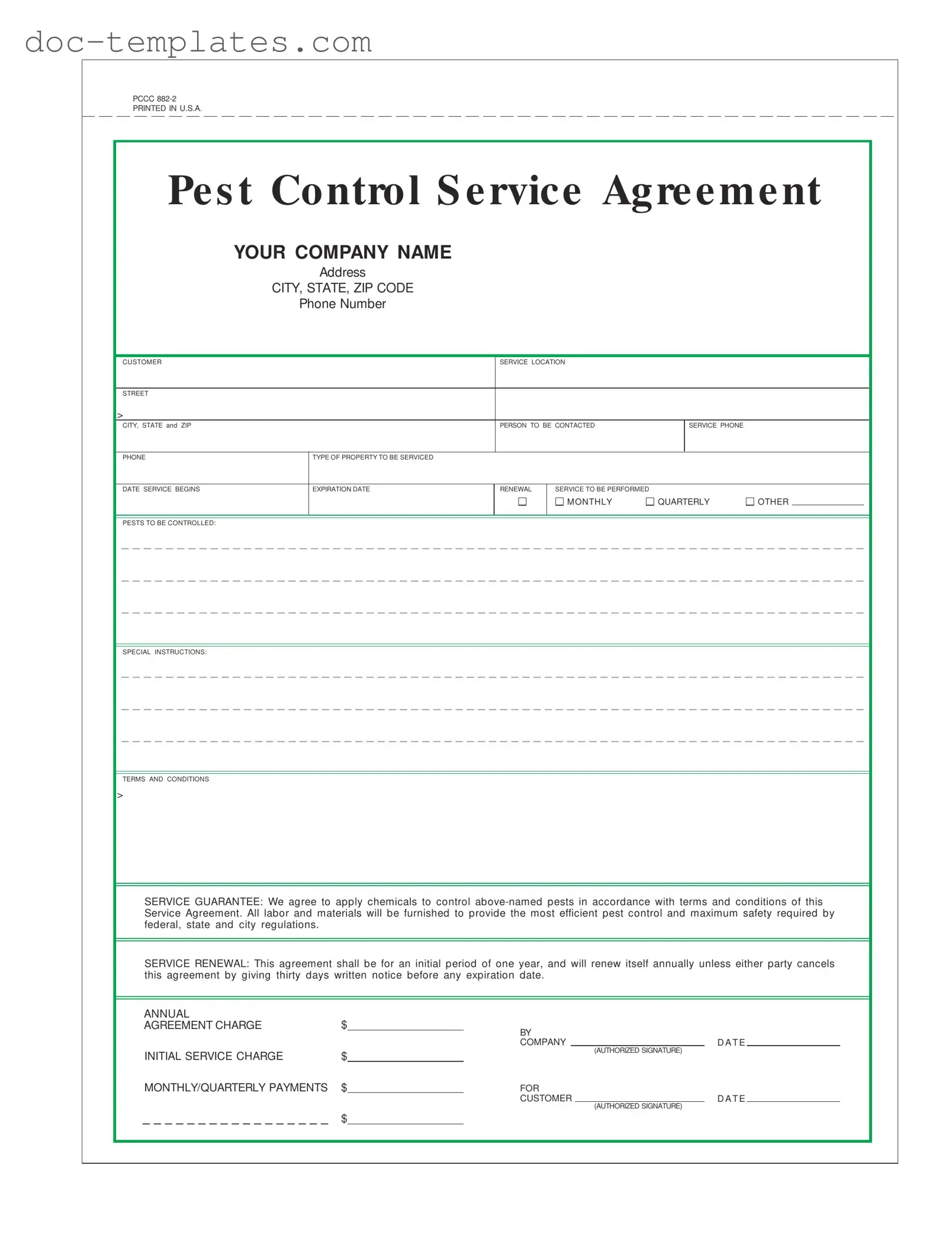 Download Pest Control Contract Template