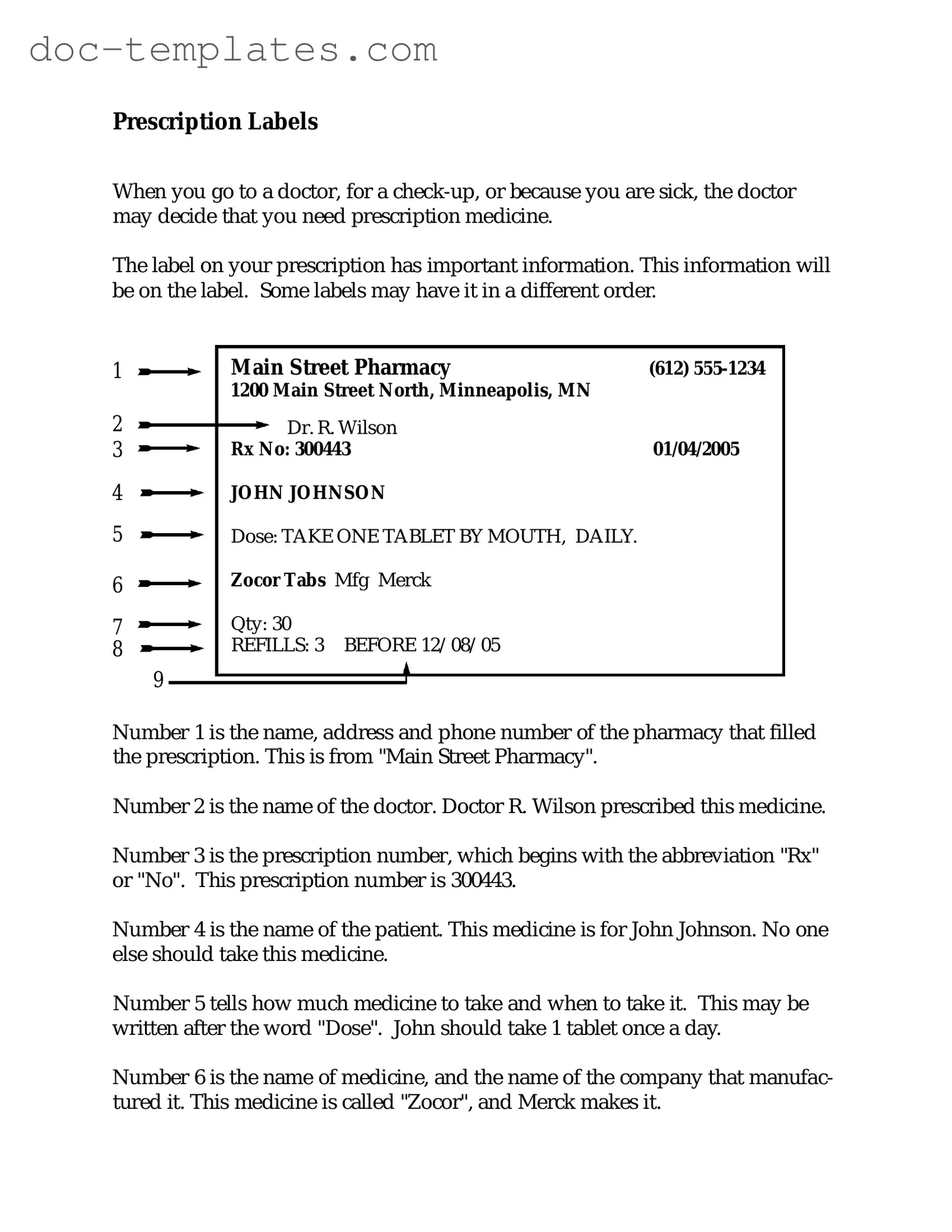 Download Prescription Label Template