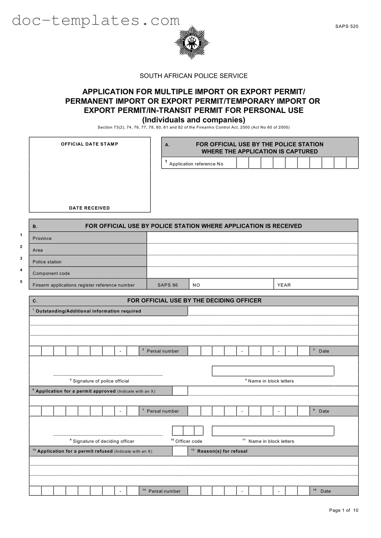 Download Saps 520 Template