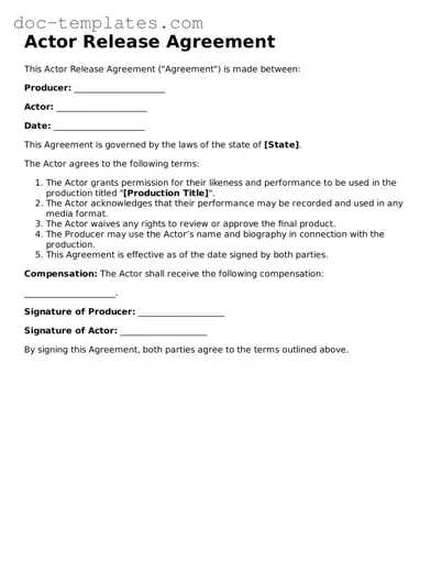 Official Actor Release Document