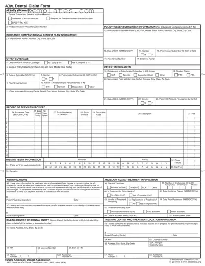 Download Ada Dental Claim Template