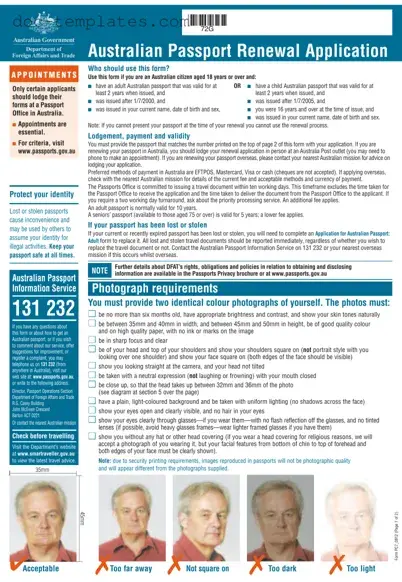 Download Australian Passport Renewal Template