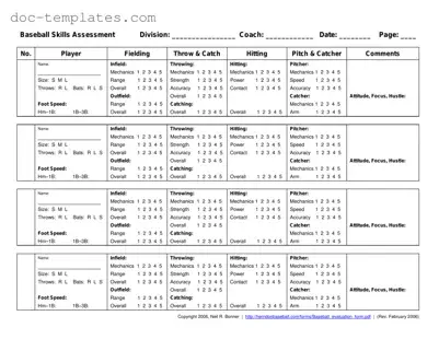 Download Baseball Assessment Template