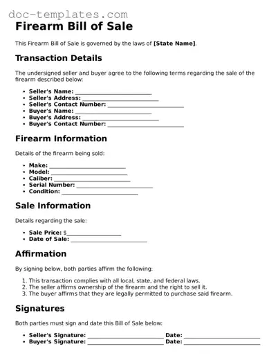 Official Firearm Bill of Sale Document