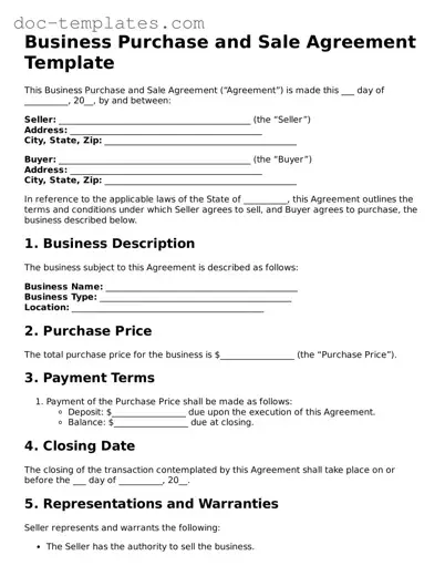 Official Business Purchase and Sale Agreement Document