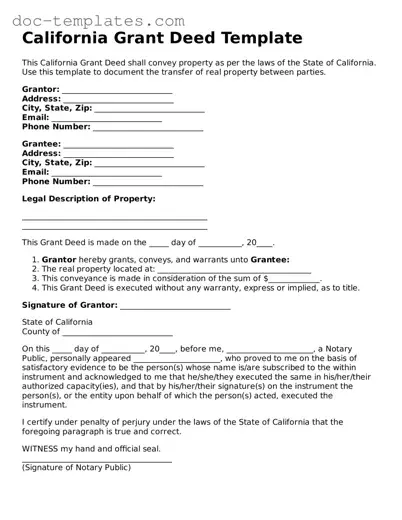 Legal  Deed Form for California