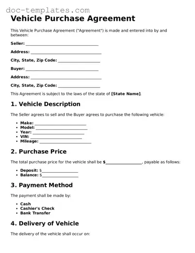 Official Vehicle Purchase Agreement Document