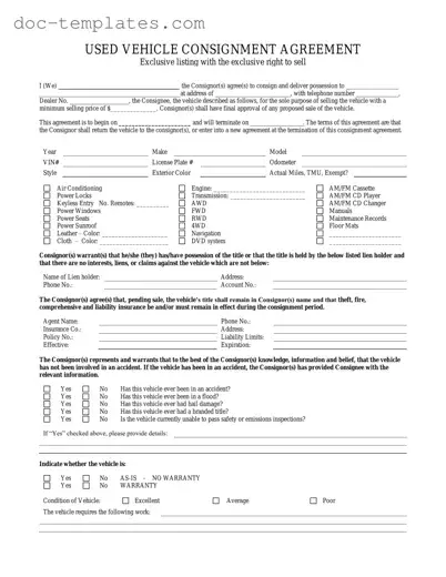Download Car Consignment Template