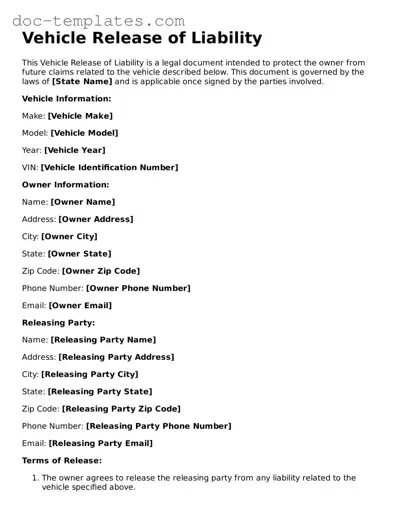 Official Vehicle Release of Liability Document