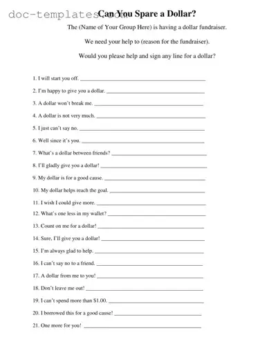 Download Donated A Dollar Template