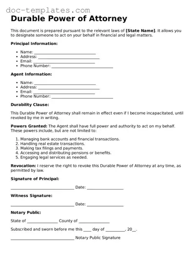 Official Durable Power of Attorney Document