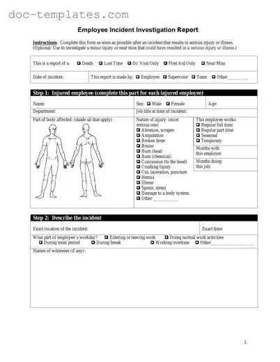 Download Employee Accident Report Template