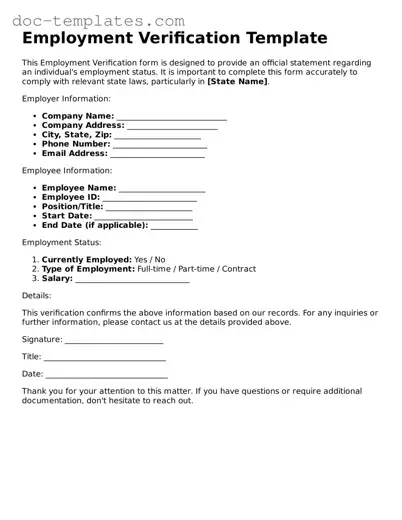 Official Employment Verification Document