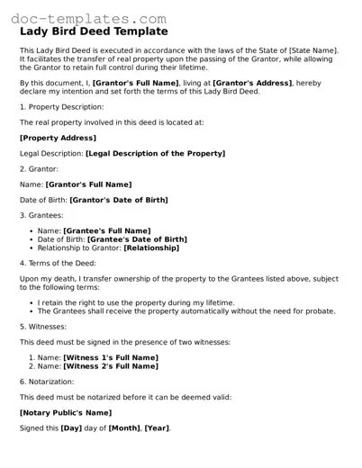 Official Lady Bird Deed Document