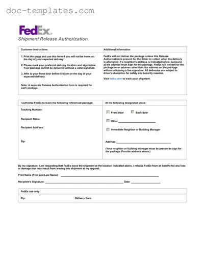 Download Fedex Release Template