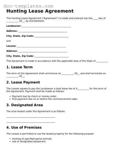 Official Hunting Lease Agreement Document