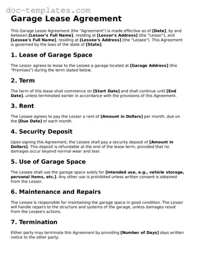 Official Garage Lease Agreement Document