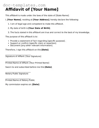 Official Affidavit Document