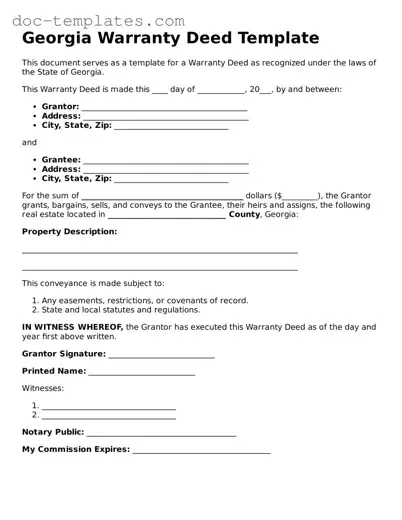 Legal  Deed Form for Georgia