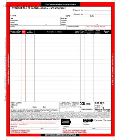 Download Hazard Bill Of Ladden Template