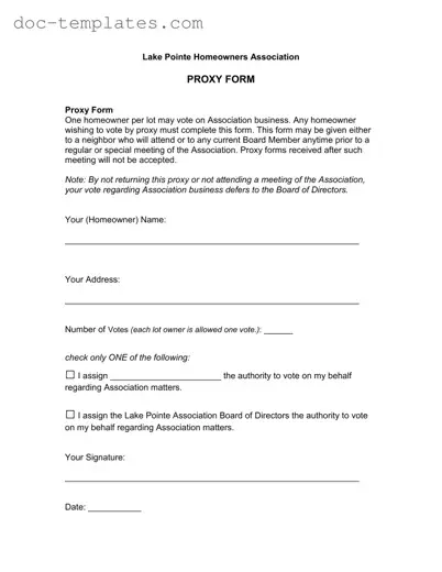 Download Homeowners Association Proxy Template