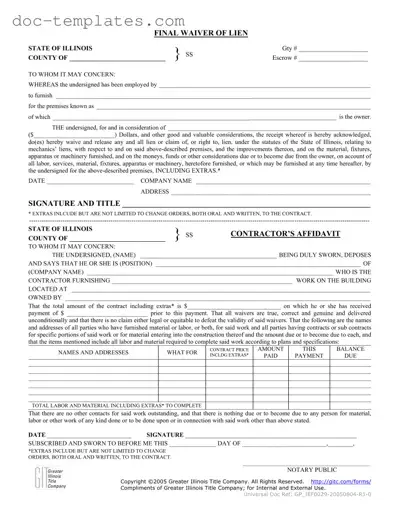 Download Illinois Final Waiver Of Lien Template