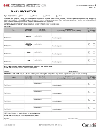 Download Imm 5645 Template