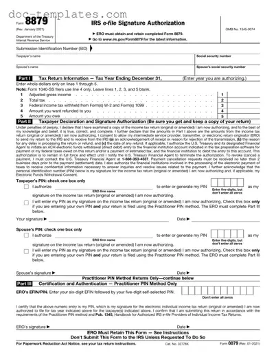 Download IRS 8879 Template