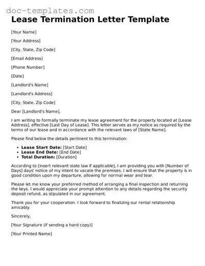 Official Lease Termination Letter Document