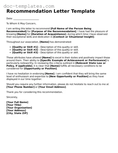 Official Recommendation Letter Document