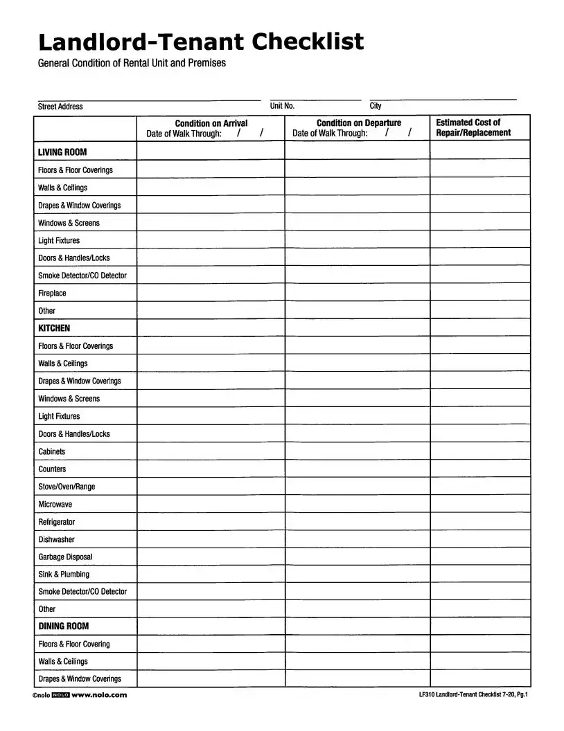 Free Lf310 Residential Lease Template - Simple PDF Form
