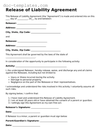 Official Release of Liability Document