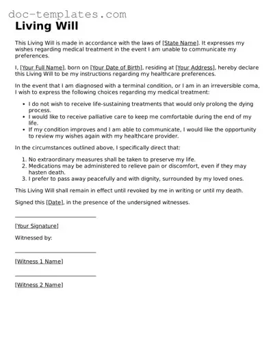 Official Living Will Document
