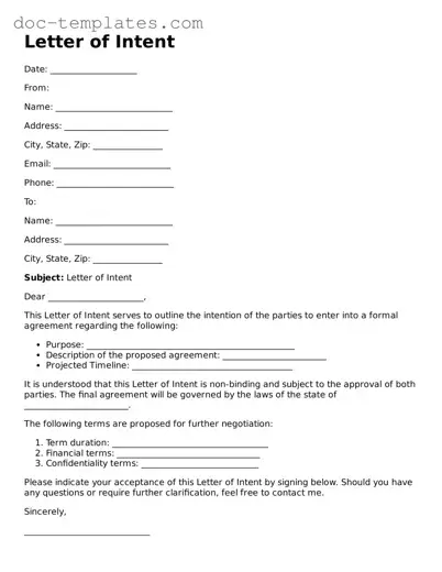 Official Letter of Intent Document