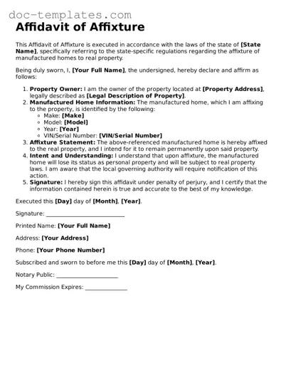 Official Affidavit of Affixture Document