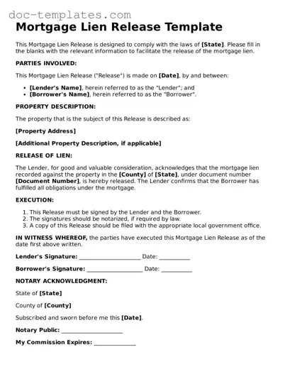 Official Mortgage Lien Release Document