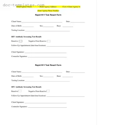 Download Negative Hiv Test Template