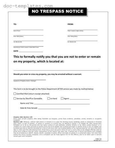 Download No Trespassing Letter Template