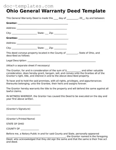 Legal  Deed Form for Ohio