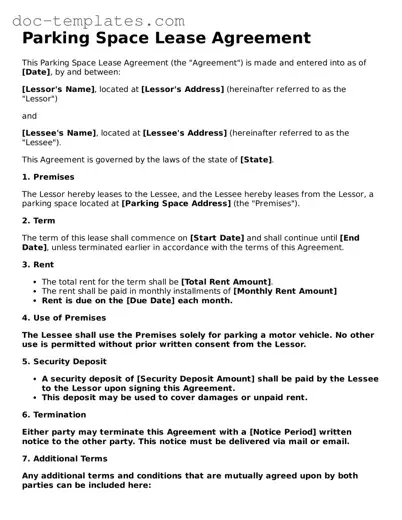 Official Parking Space Lease Agreement Document