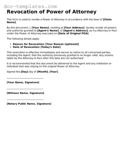 Official Revocation of Power of Attorney Document