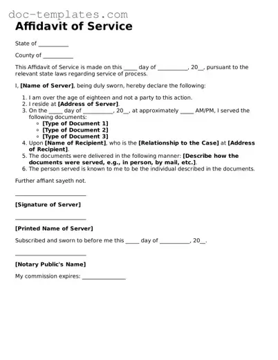 Official Affidavit of Service Document