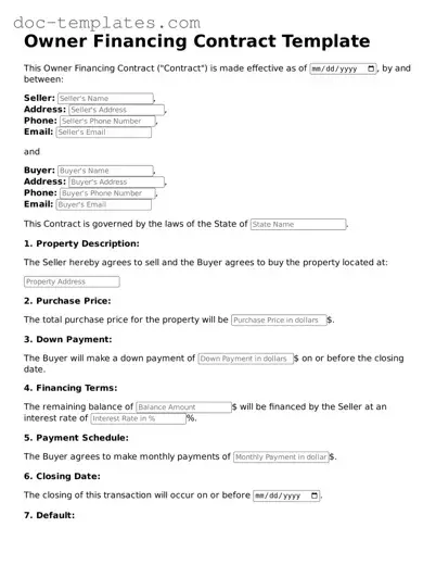 Official Owner Financing Contract Document