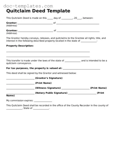 Official Quitclaim Deed Document