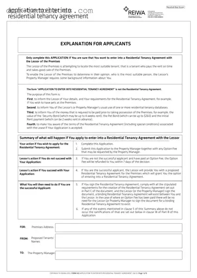 Download Reiwa Tenancy Application Template